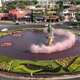 Feminist groups poured red dye on Guadalajara’s famous Minerva roundabout to emphasize the impact of homicide towards women.